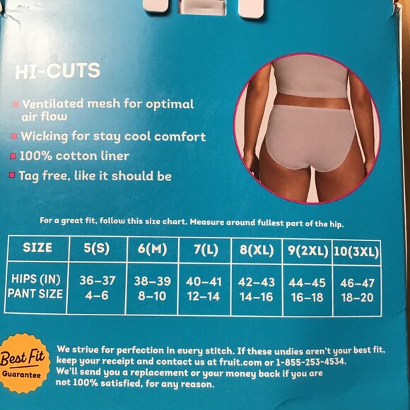 Fruit of the Loom Women's Breathable Micro-Mesh Underwear, 6-Pack size Large - Picture 4 of 4